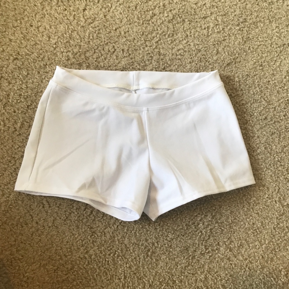 Capezio White Boy Cut Low-Rise Dance Booty Shorts